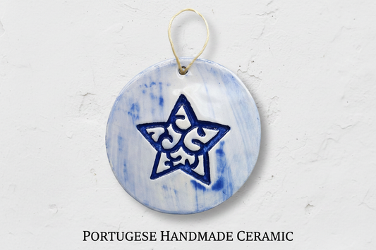 Hero Photo - Blue Star Ceramic Ornament