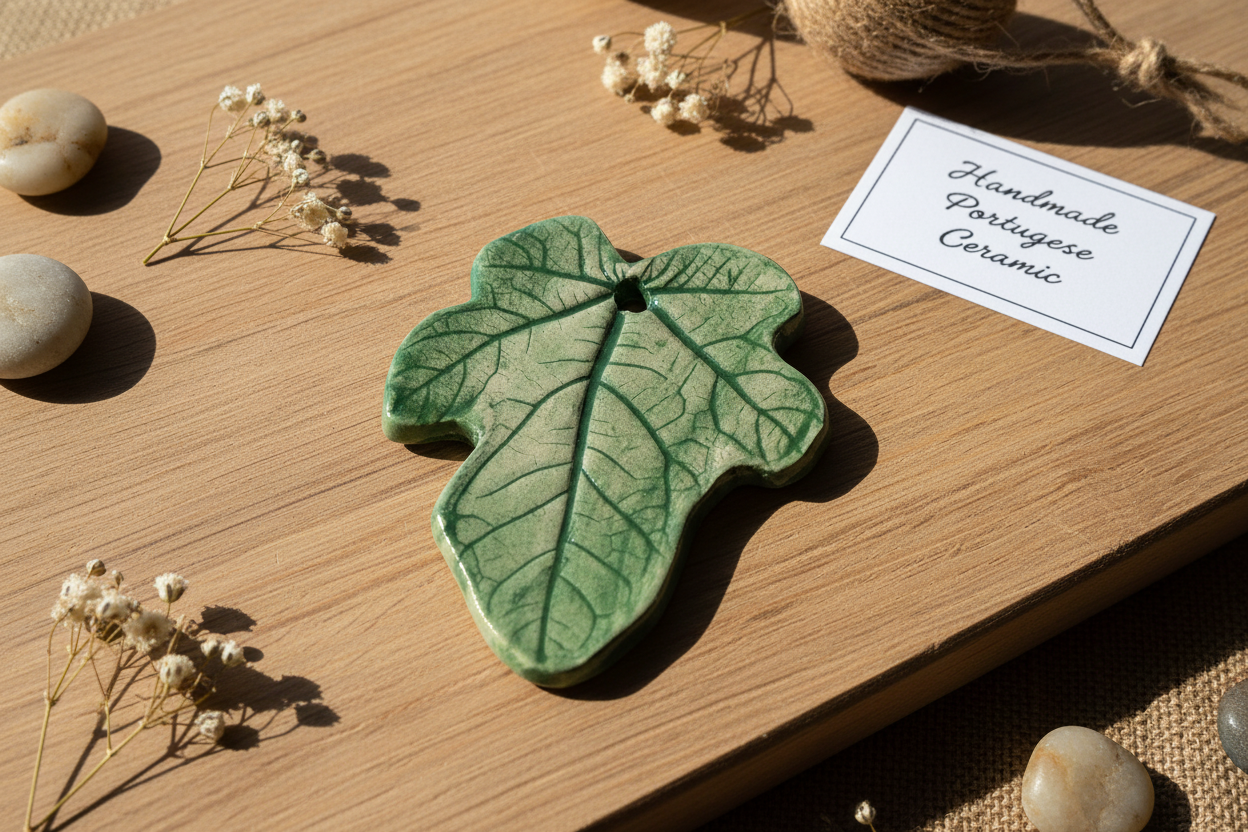 Hero Photo - Ceramic Fig Leaf Pendant