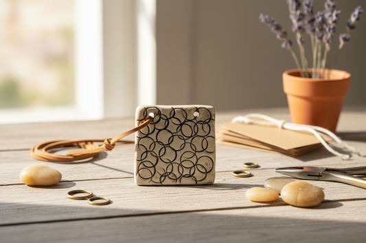 Hero Photo - Large Square Ceramic Pendant