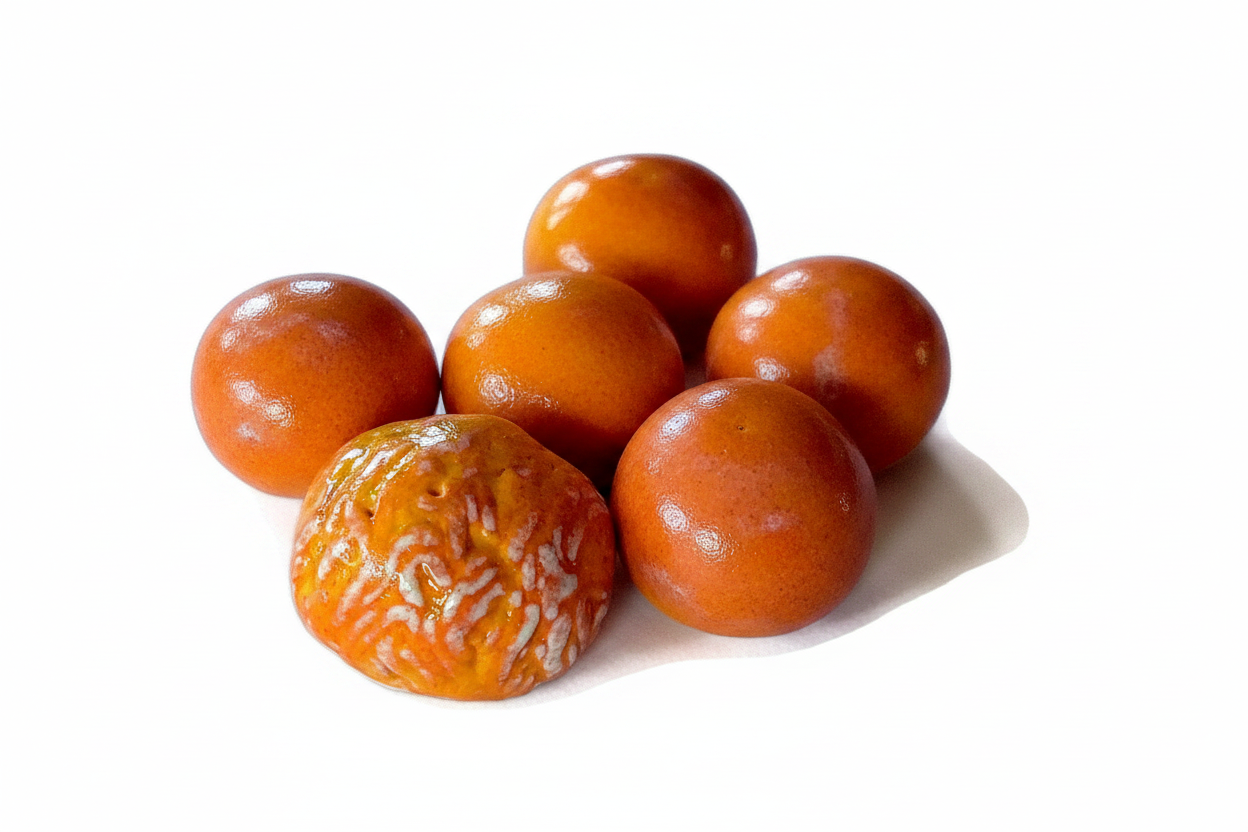 Cabujones naranjas redondos de cerámica hechos a mano de 6 piezas para la fabricación de joyas de arcilla, cuentas irregulares sin agujero, componentes de pendientes surtidos, artículo más vendido