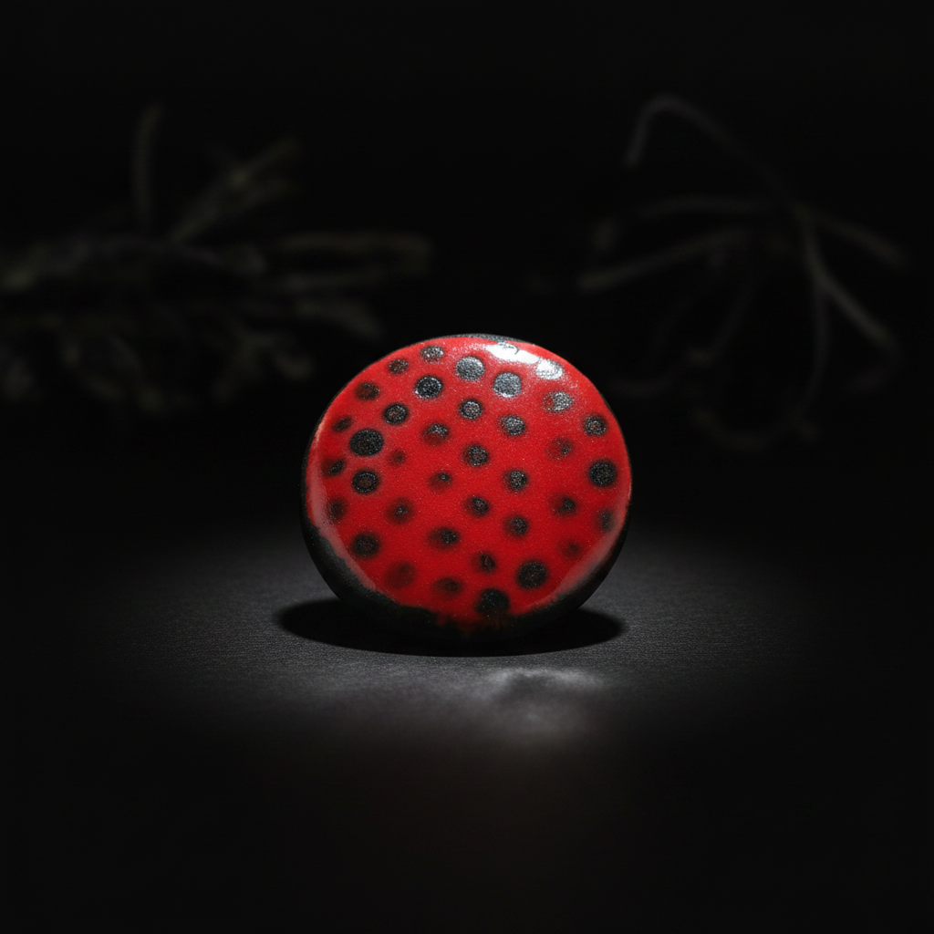 Hero – Red & Black Ceramic Brooch