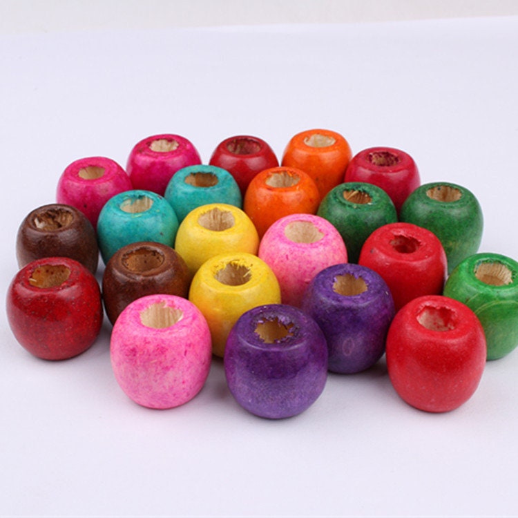 30 Large Hole Wooden Beads 17mm – Macrame & Jewelry Making Beads