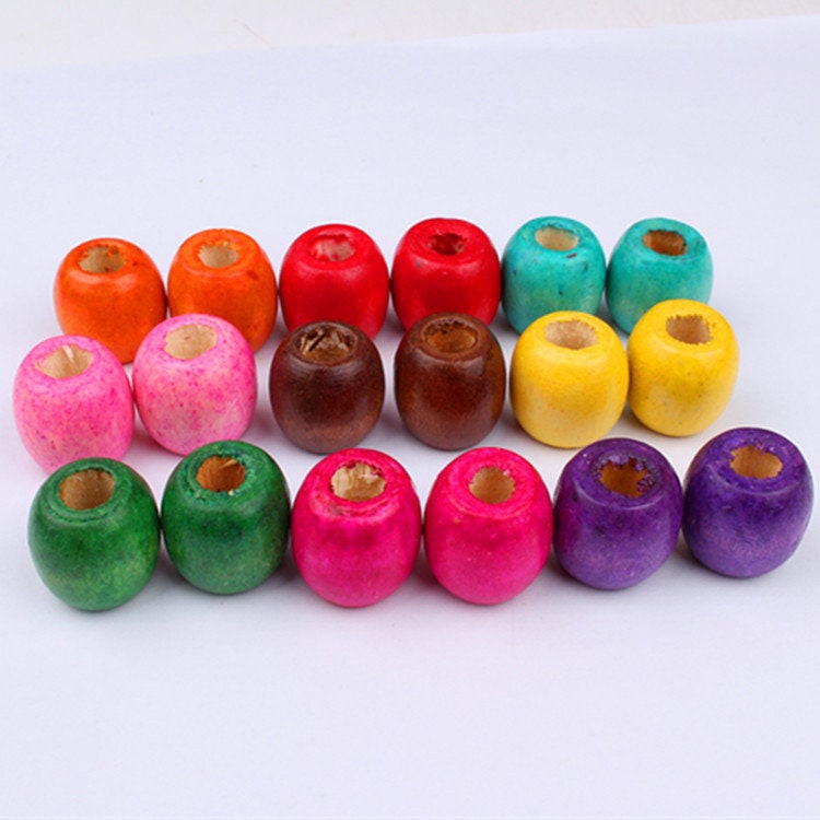30 Large Hole Wooden Beads 17mm – Macrame & Jewelry Making Beads