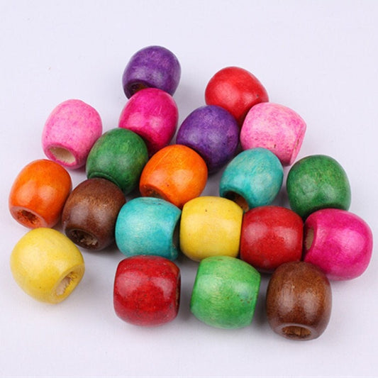 30 Large Hole Wooden Beads 17mm – Macrame & Jewelry Making Beads