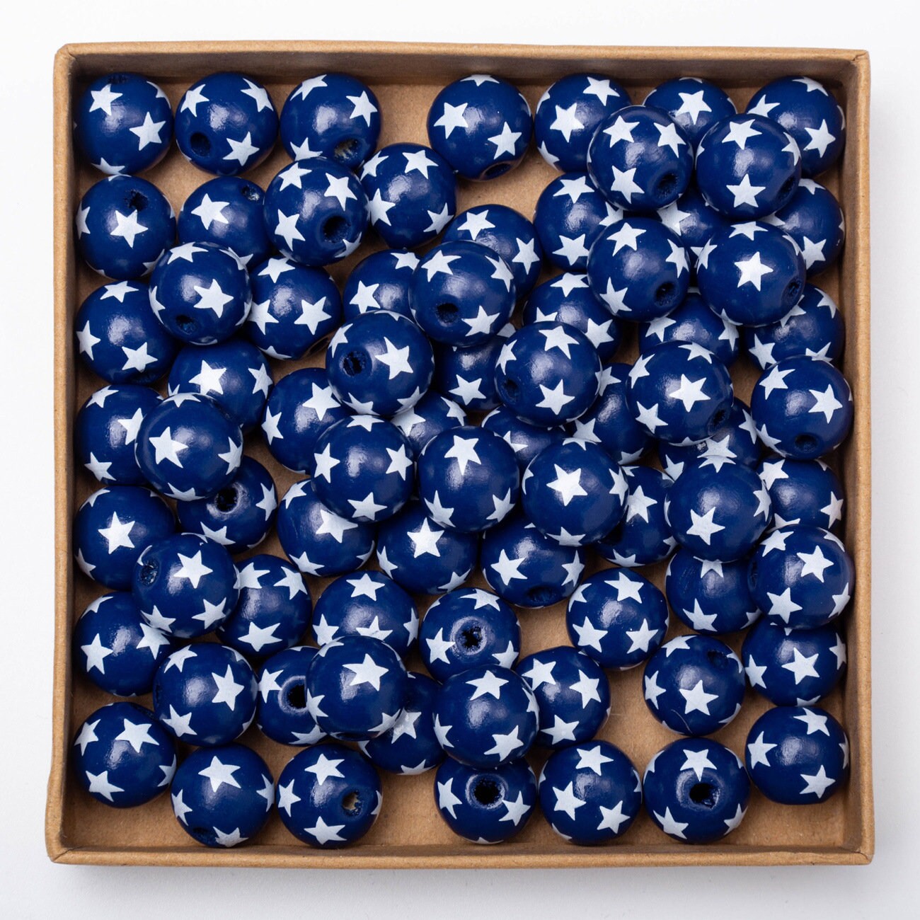 10PCS 16mm Christmas Wooden Beads – Snowflake Macramé & Jewelry Beads