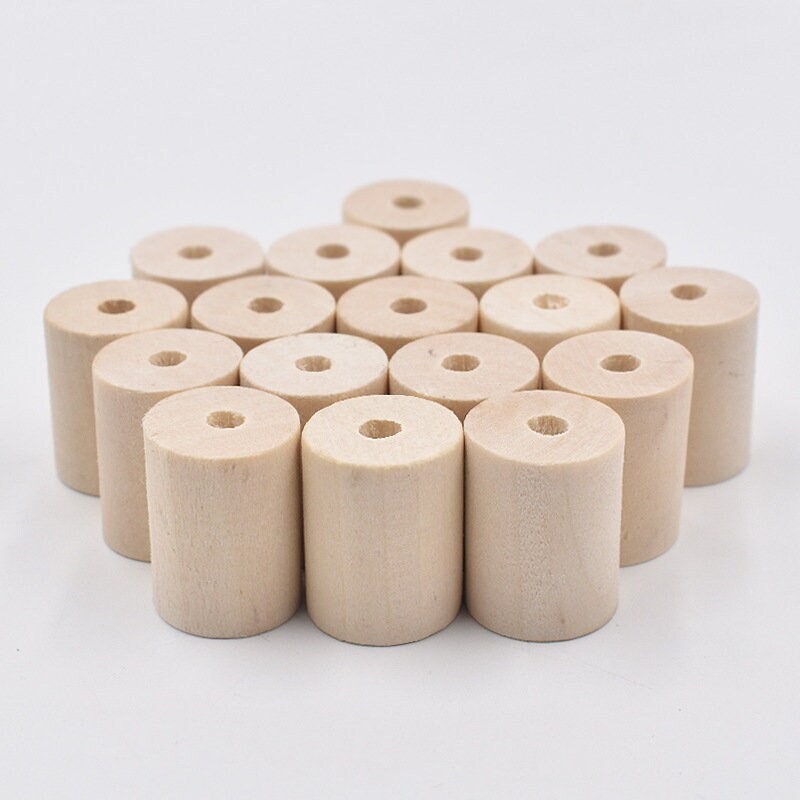 1/5Pc 25/30/40mm Extra Large Wooden Tube Beads – 5mm Hole Macrame & Jewelry Beads