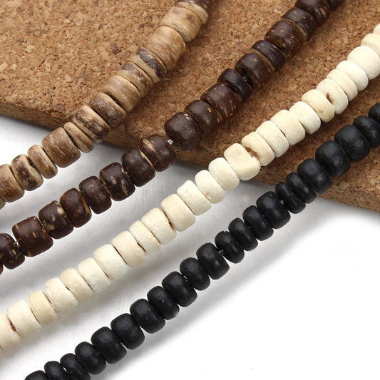 110Pc Wooden Coin Beads – 5/8/10mm Large Hole Beads for Jewelry & Macrame