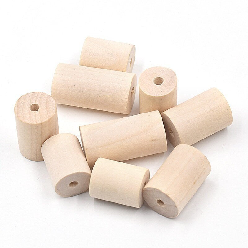 1/5Pc 25/30/40mm Extra Large Wooden Tube Beads – 5mm Hole Macrame & Jewelry Beads