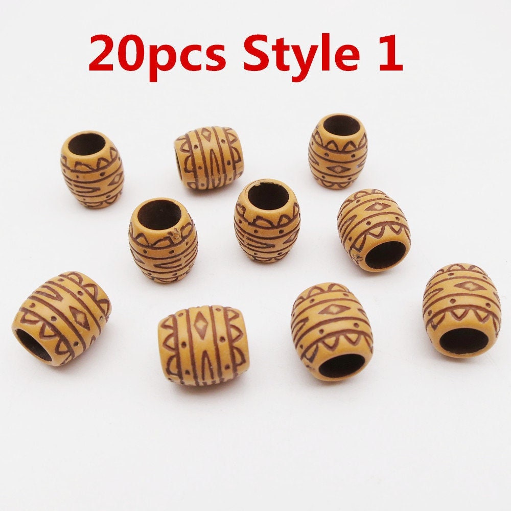 10mm Resin Beads for Jewelry & Macramé – Wood Imitation, Large Hole 5.8mm