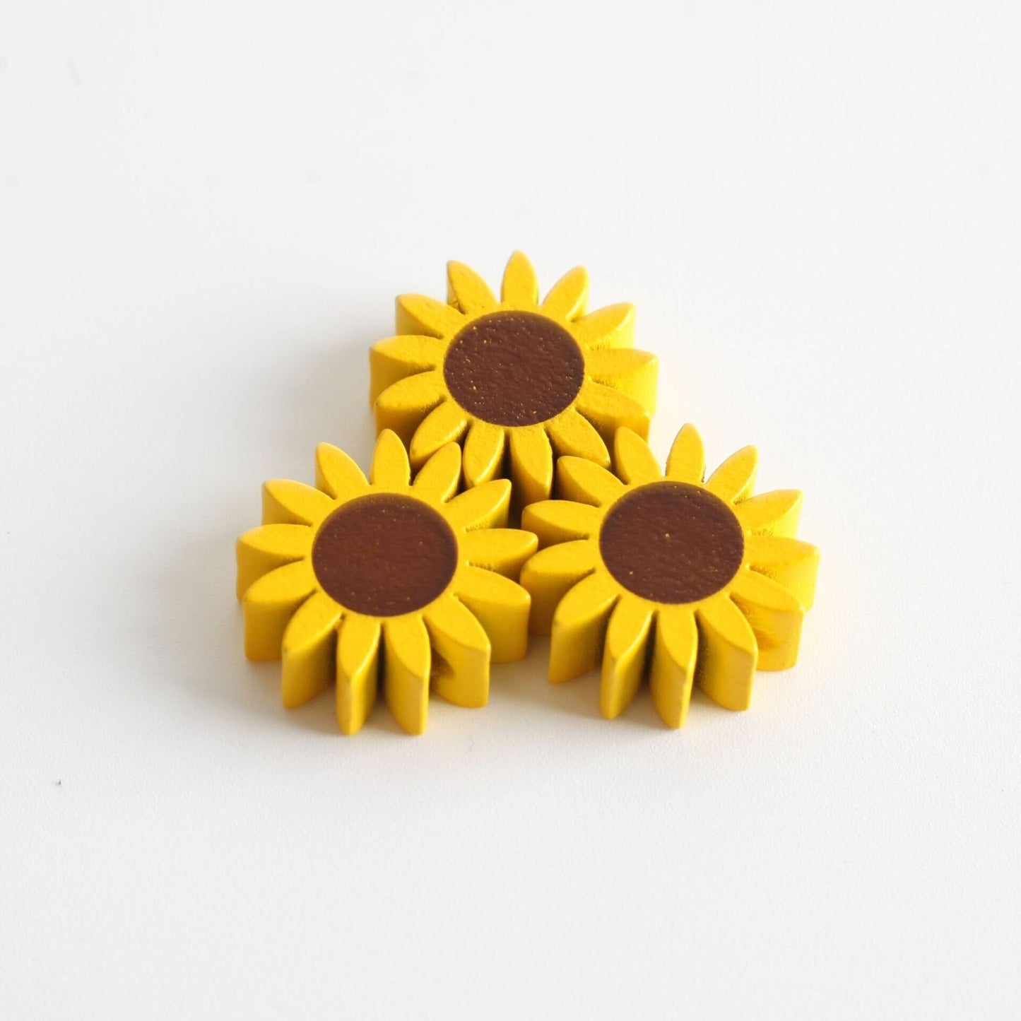 1/10Pc 22mm Painted Sunflower Wooden Beads for Jewelry Making – Large Flower Beads for Crafts and Home Decor