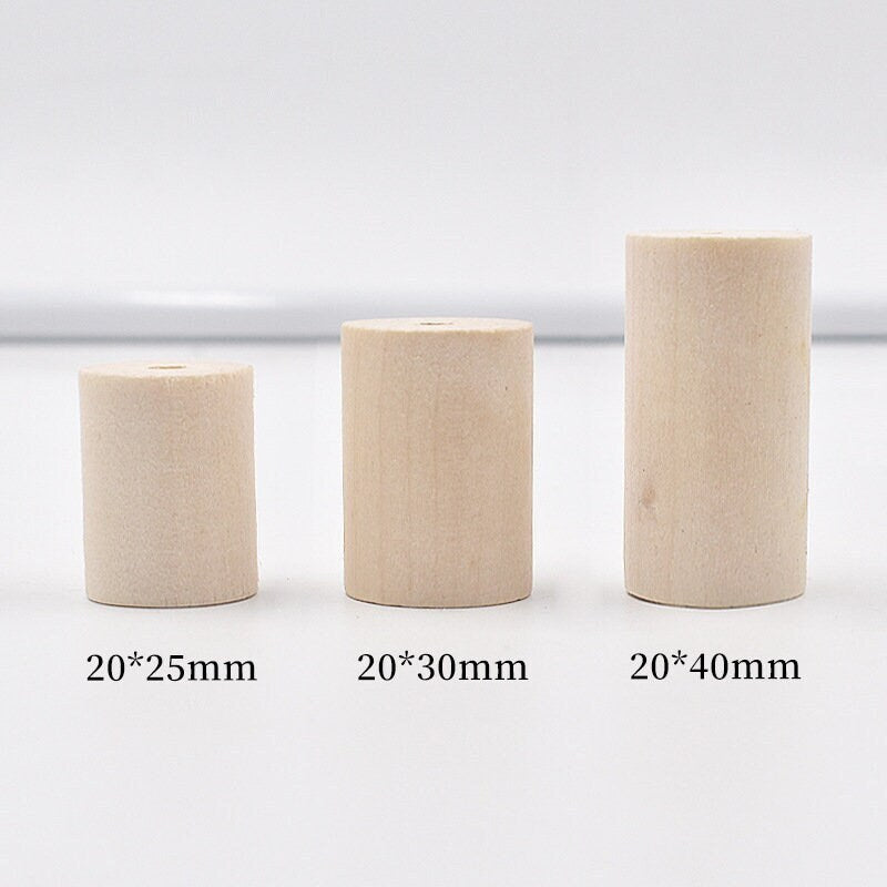 1/5Pc 25/30/40mm Extra Large Wooden Tube Beads – 5mm Hole Macrame & Jewelry Beads