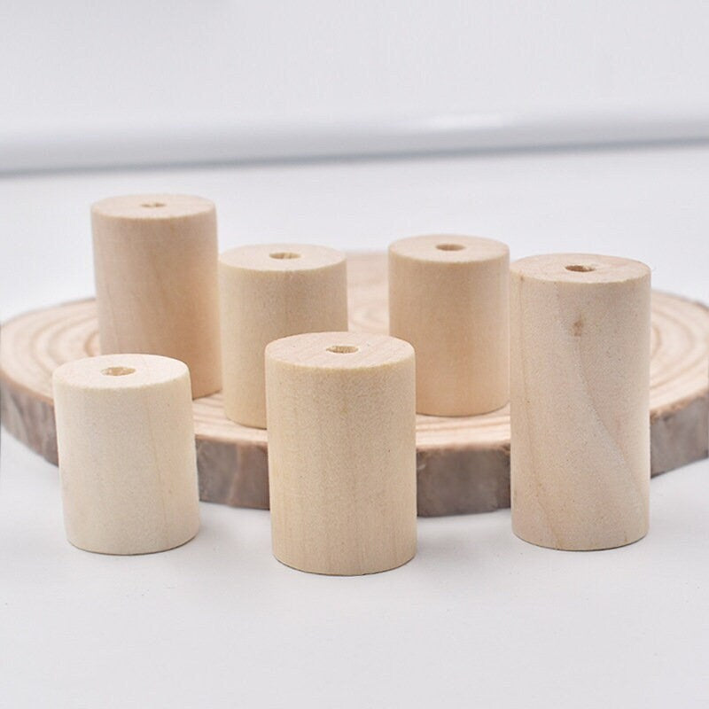 1/5Pc 25/30/40mm Extra Large Wooden Tube Beads – 5mm Hole Macrame & Jewelry Beads