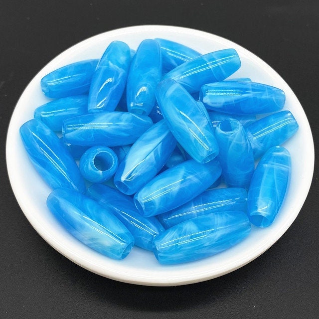 6Pc 31mm Extra Large Acrylic Beads For Jewelry Making, Resin Macrame Beads  Large Hole 5.5mm, Long Skinny Beads, DIY Jewelry Accessories