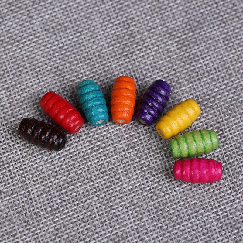 900 Assorted Wooden Beads 15x8mm – Large Hole Craft & Macrame Beads