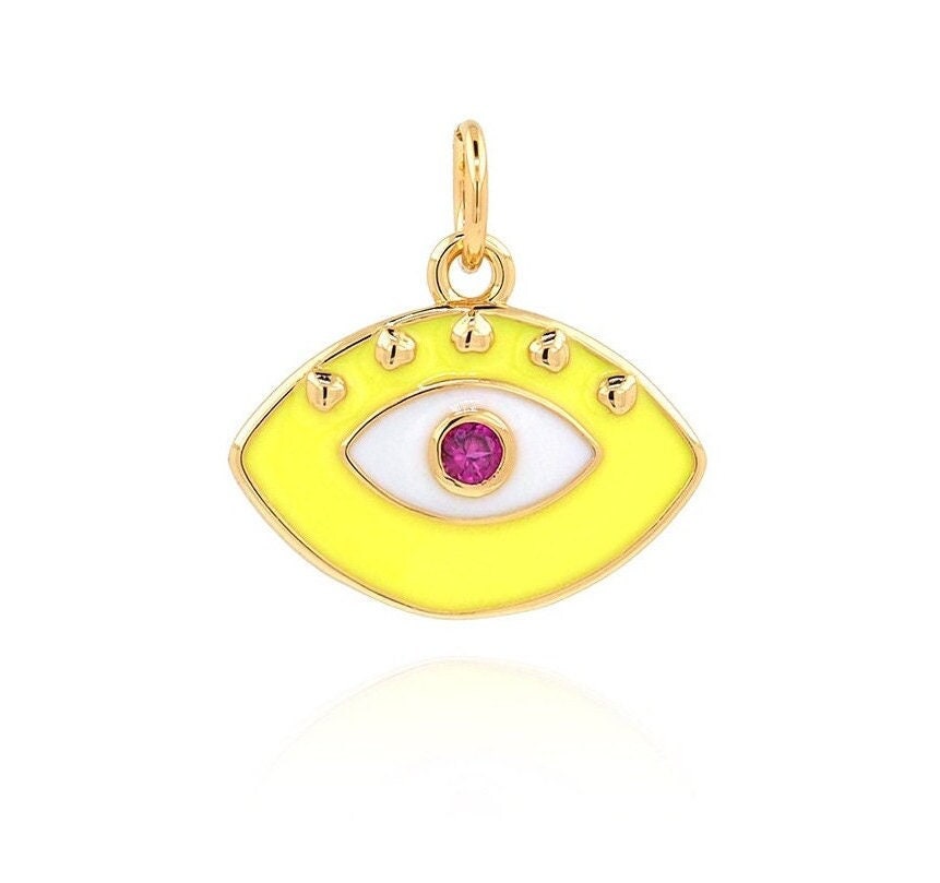 18K Gold Plated Evil Eye Charm – Pendant for Jewelry Making