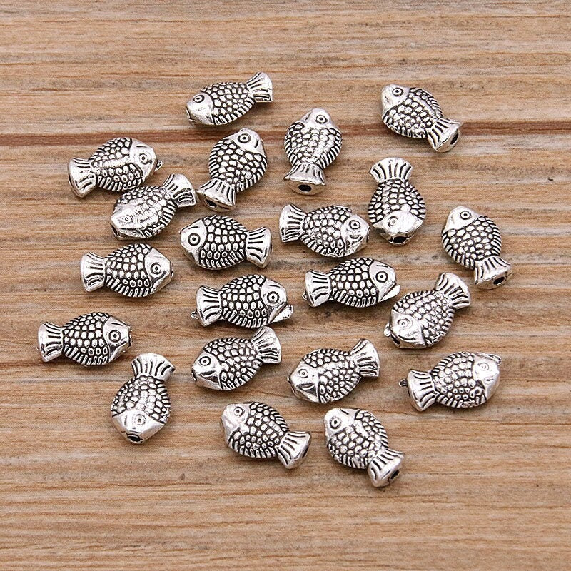 30 Sea Life Metal Beads – Mermaid, Turtle, Dolphin & Nautical Charms