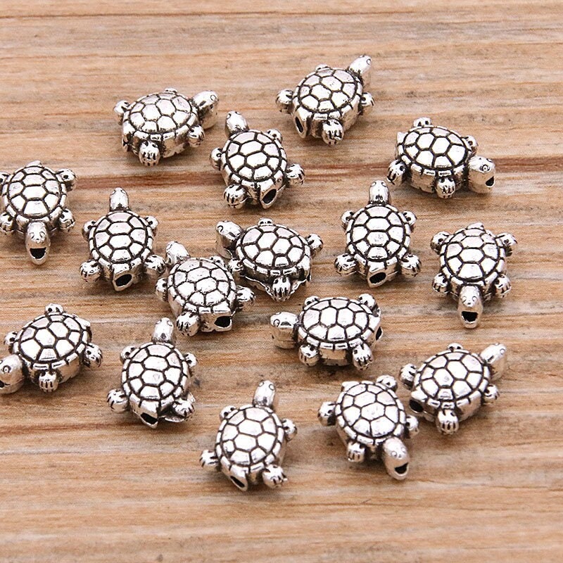 30 Sea Life Metal Beads – Mermaid, Turtle, Dolphin & Nautical Charms