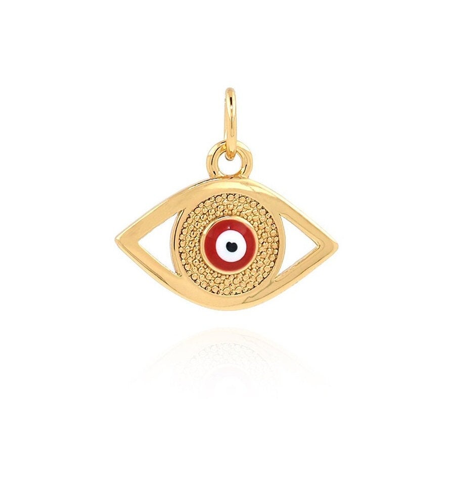 18K Gold Plated Evil Eye Charm – Pendant for Jewelry Making