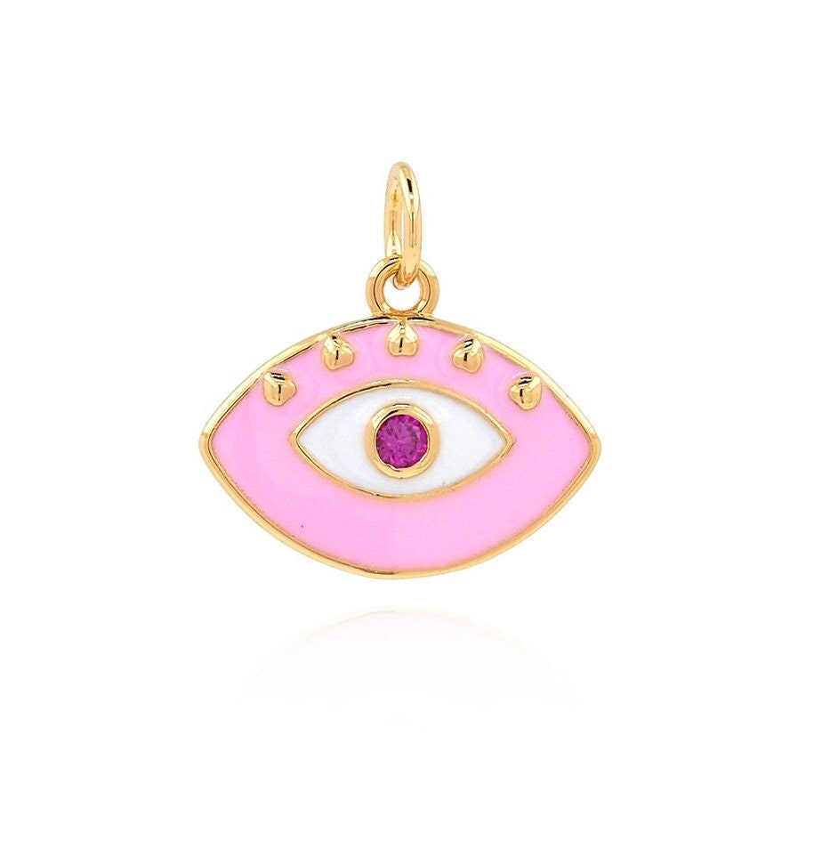 18K Gold Plated Evil Eye Charm – Pendant for Jewelry Making