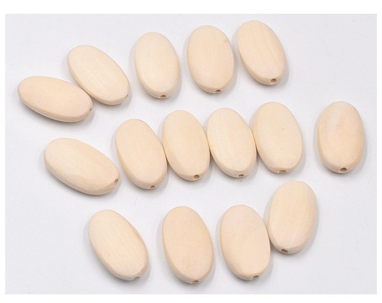 33mm Extra Large Wooden Beads – Natural Macrame & Plant Hanger Beads