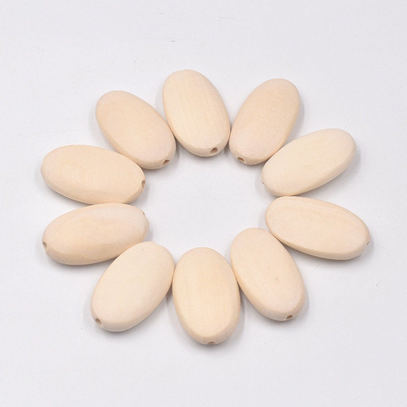 33mm Extra Large Wooden Beads – Natural Macrame & Plant Hanger Beads