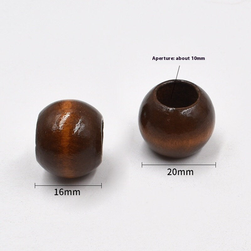 Extra Large Wood Beads for DIY Crafts – 20mm with Large 10mm Hole