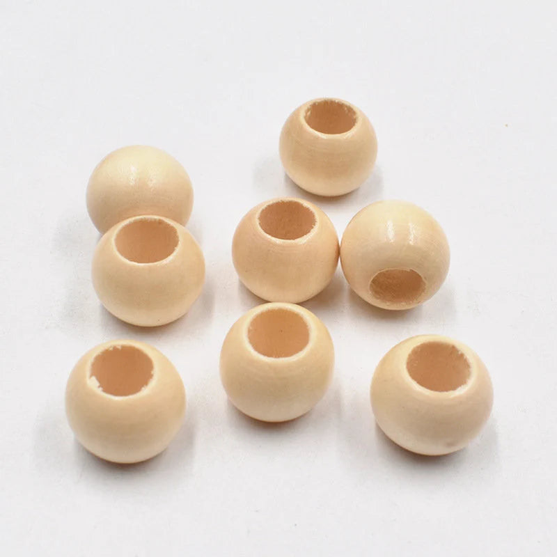 Extra Large Wood Beads for DIY Crafts – 20mm with Large 10mm Hole