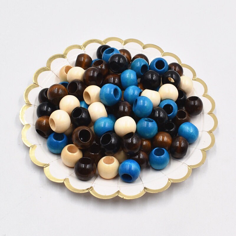 Extra Large Wood Beads for DIY Crafts – 20mm with Large 10mm Hole