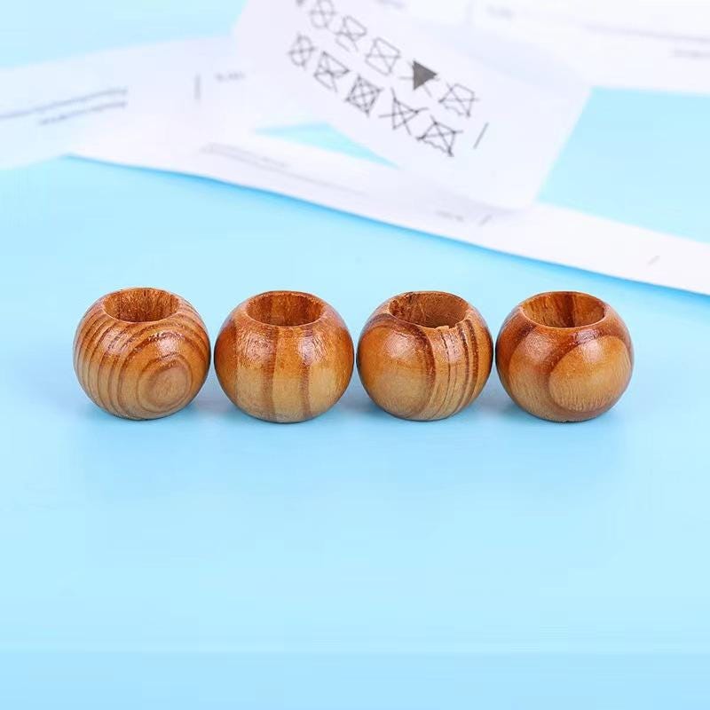 Natural Round Large Wooden Beads for Macrame & Crafts - 100% Wood