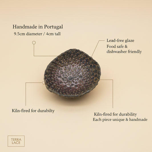 Size guide for handmade ceramic trinket bowl