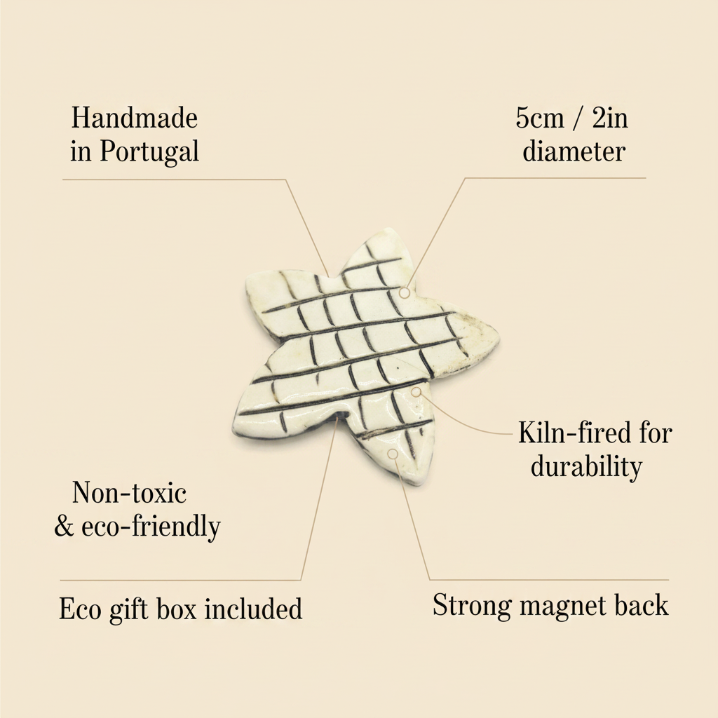Size guide for handmade ceramic star fridge magnet