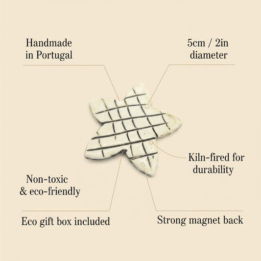 Size guide for handmade ceramic star fridge magnet