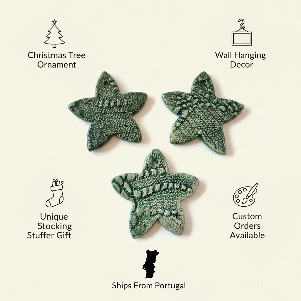Handmade ceramic star ornament product details