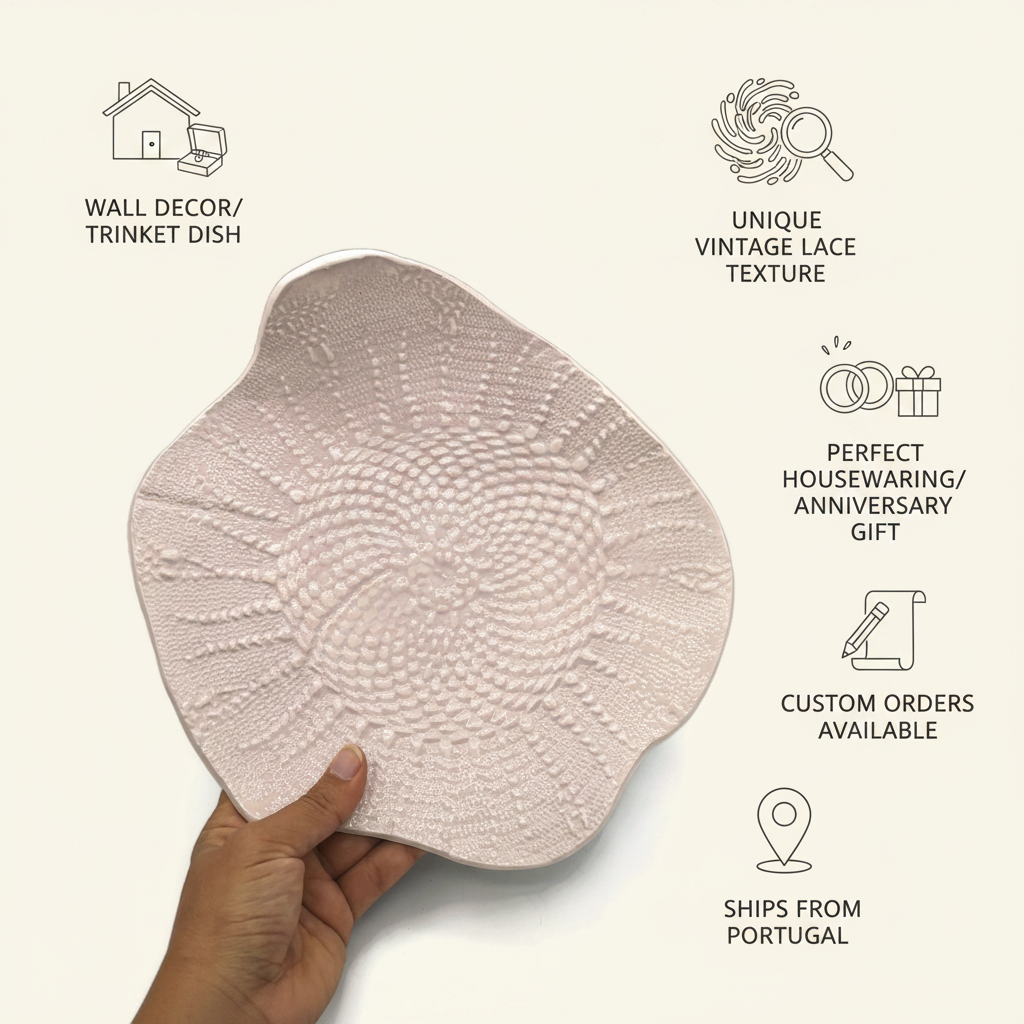 Handmade ceramic wall plate displayed as home decor