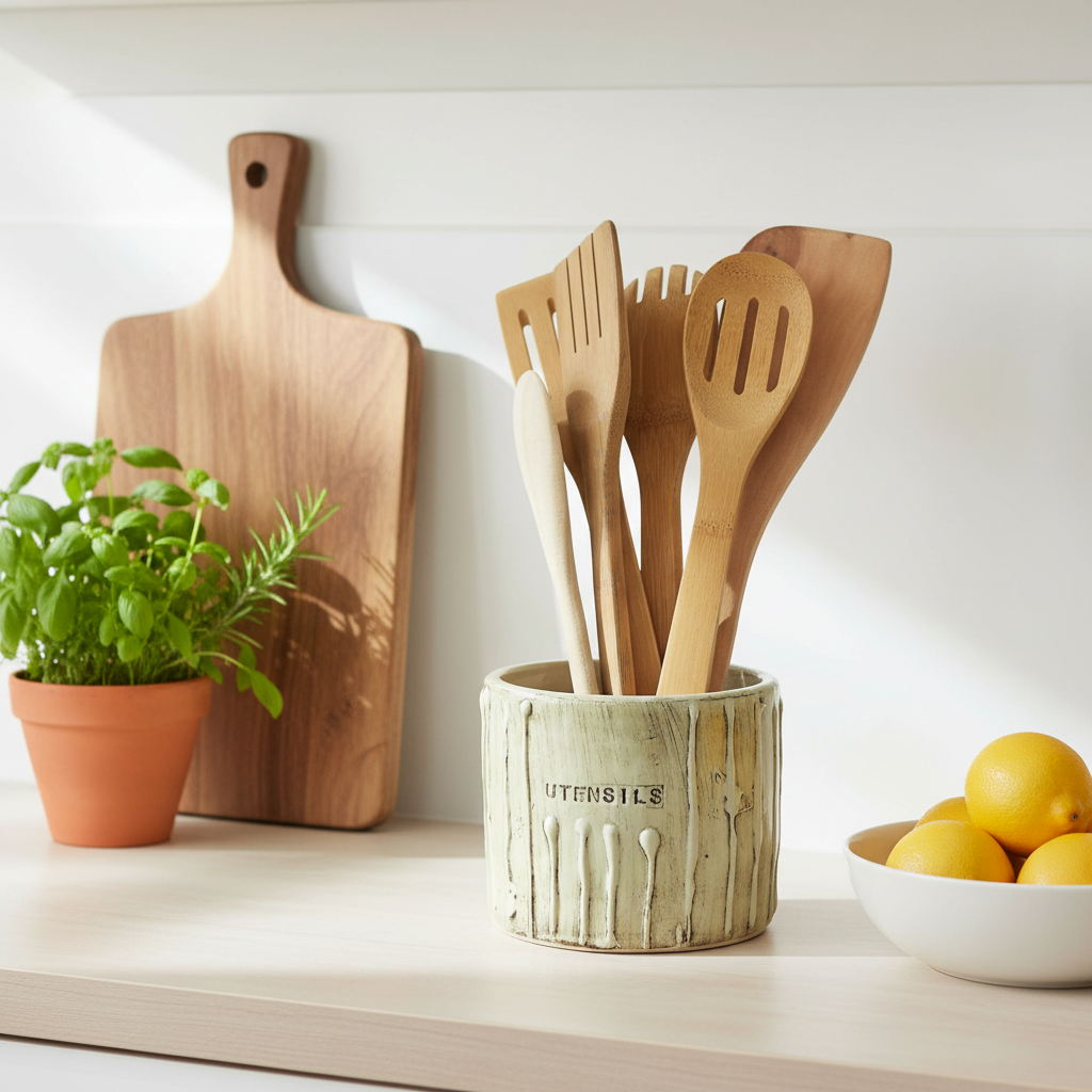 12.5cm beige ceramic kitchen holder