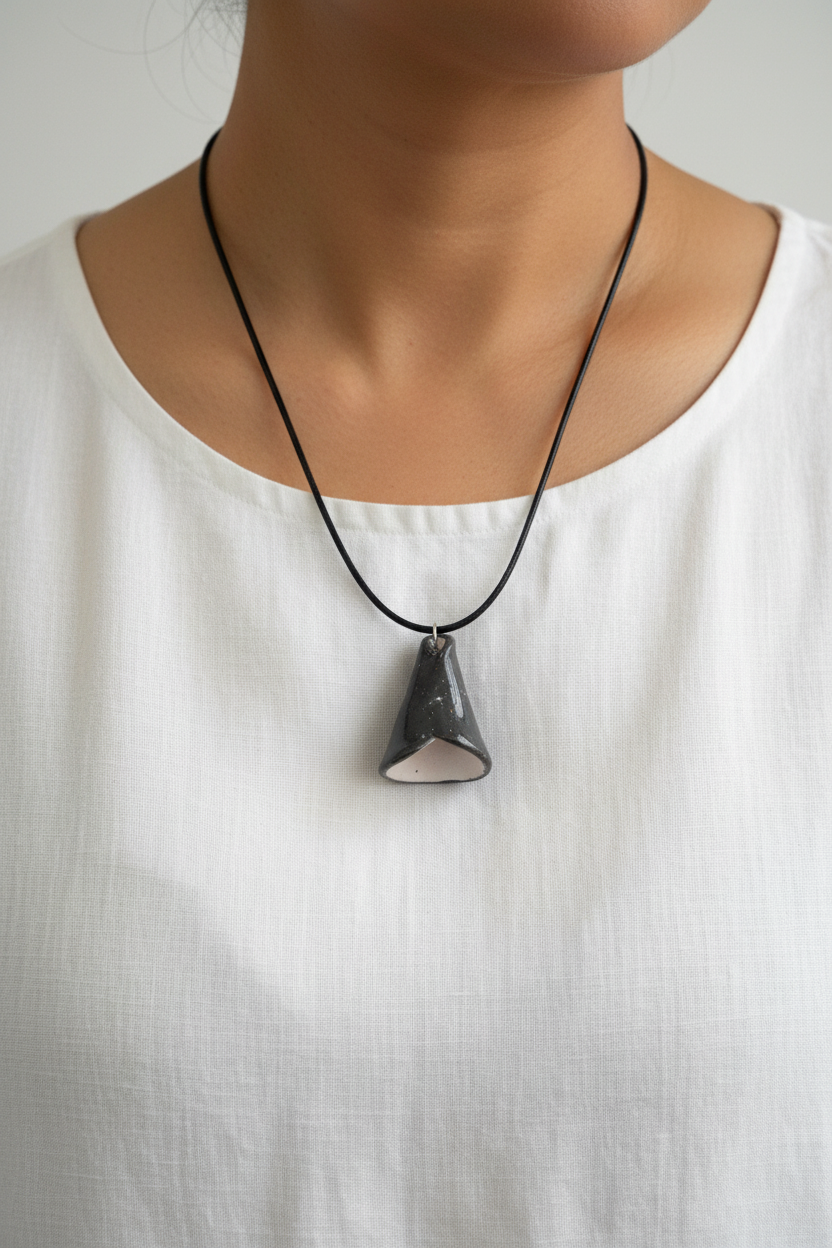 Handmade ceramic pendants styled for jewellery making