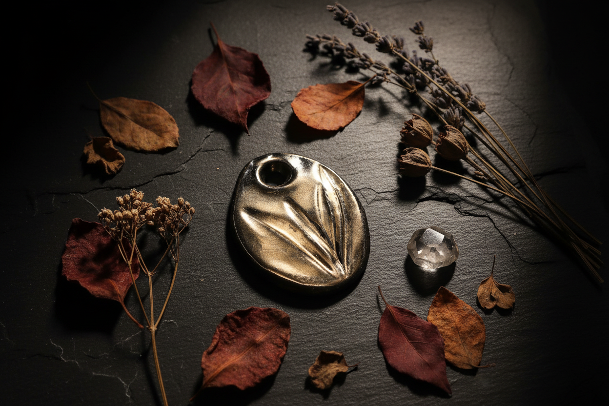 Lavender ceramic pendant with smooth glazed surface