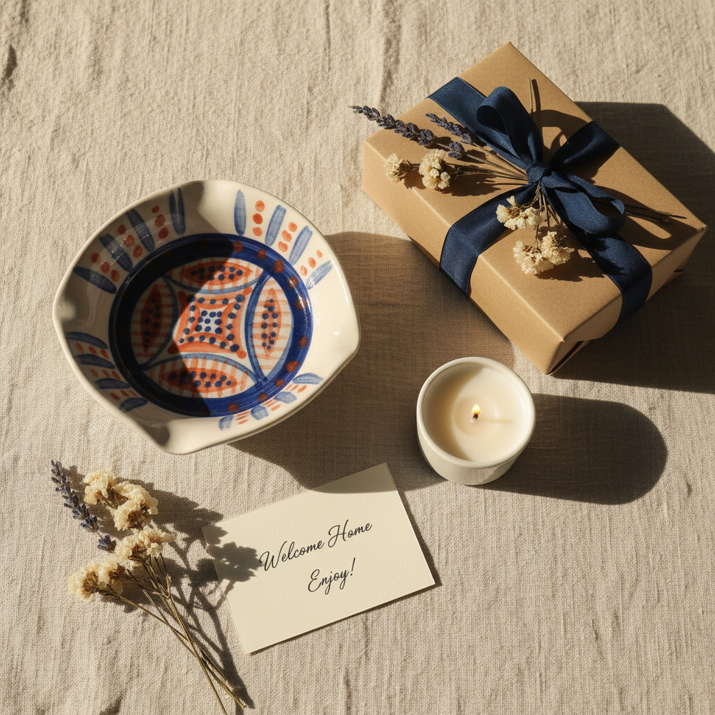 Handmade ceramic ashtray in home setting