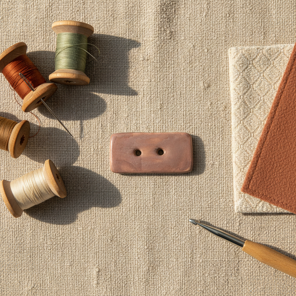 40mm pink rectangular ceramic button