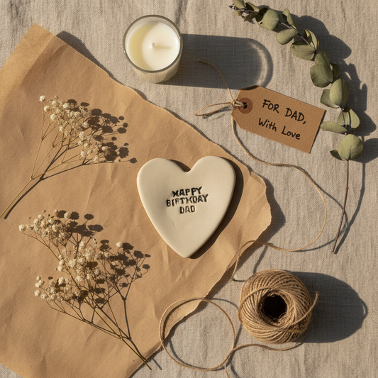 Happy Birthday Dad ceramic heart trinket dish