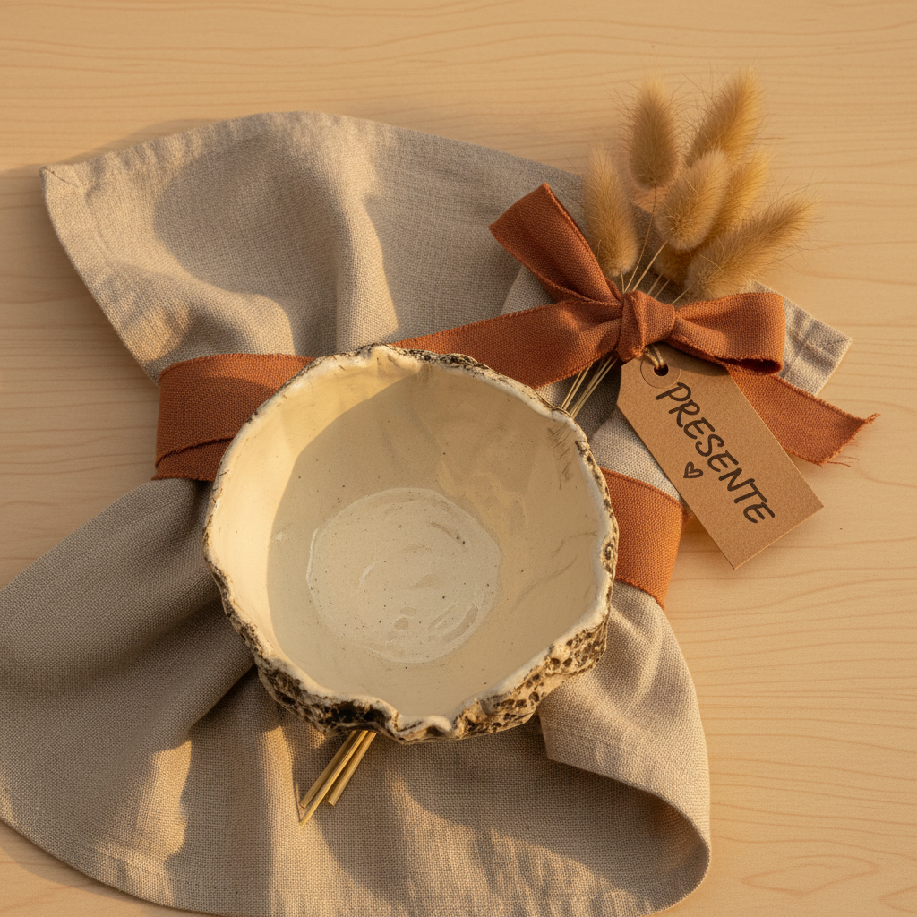 Organic-shaped ceramic planter bowl used as home decor