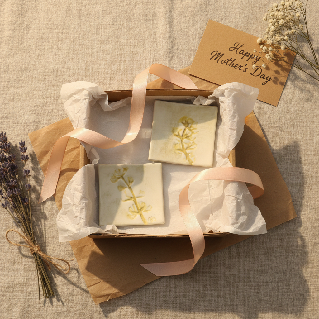 Square ceramic trinket dishes styled with jewellery