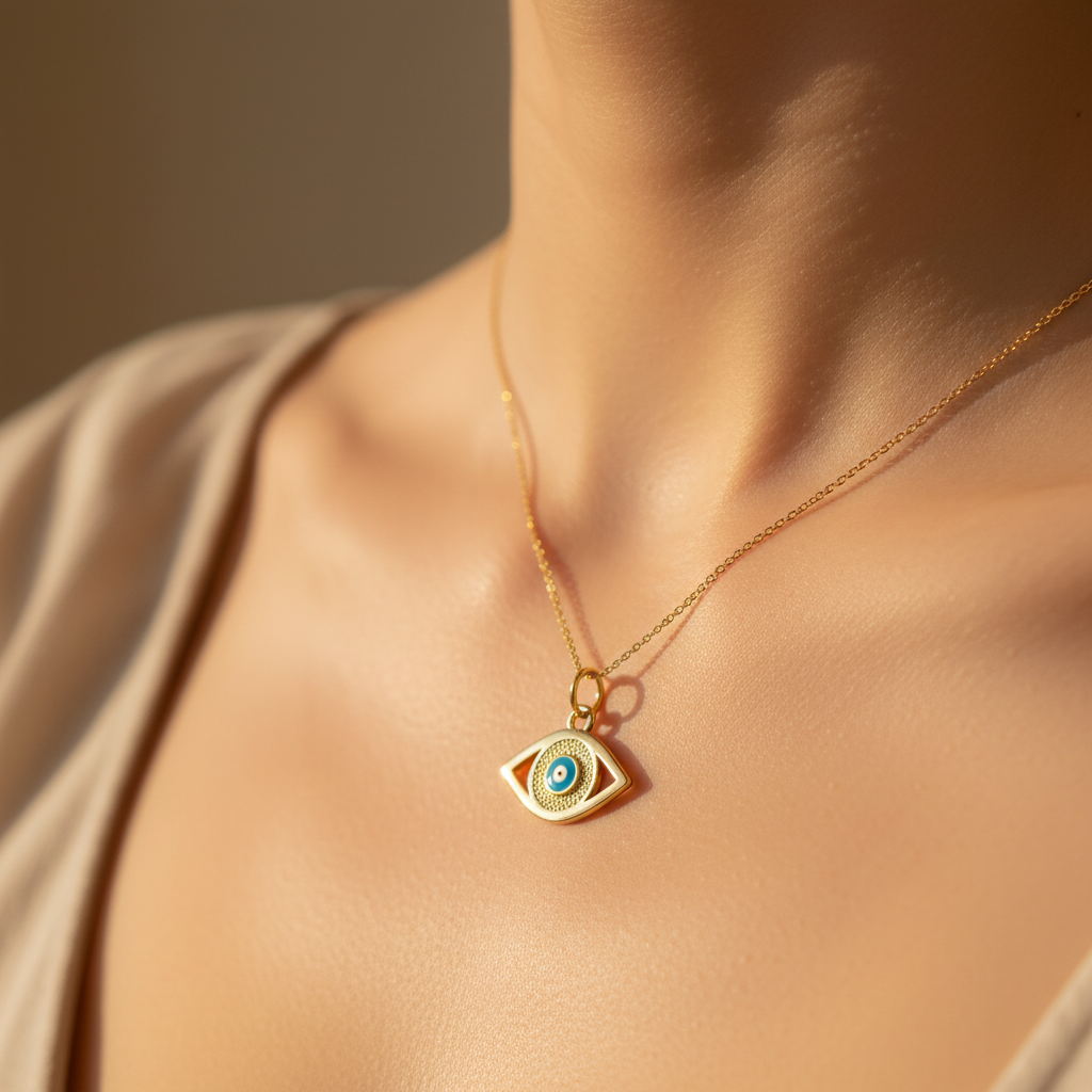 Lifestyle – Evil Eye Gold Pendant