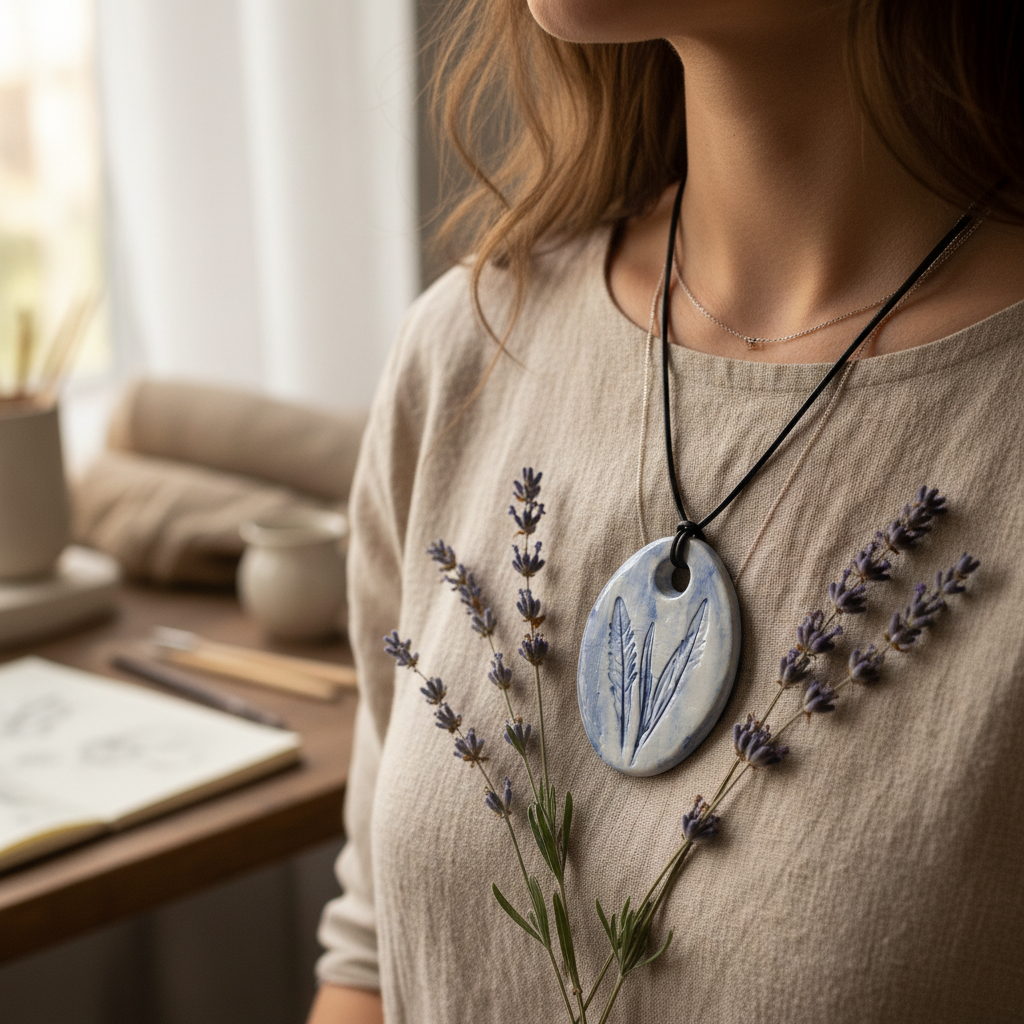 Lifestyle – Lavender Leaves Pendant