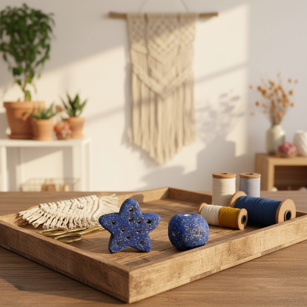 Lifestyle – Sparkly Blue Ceramic Beads
