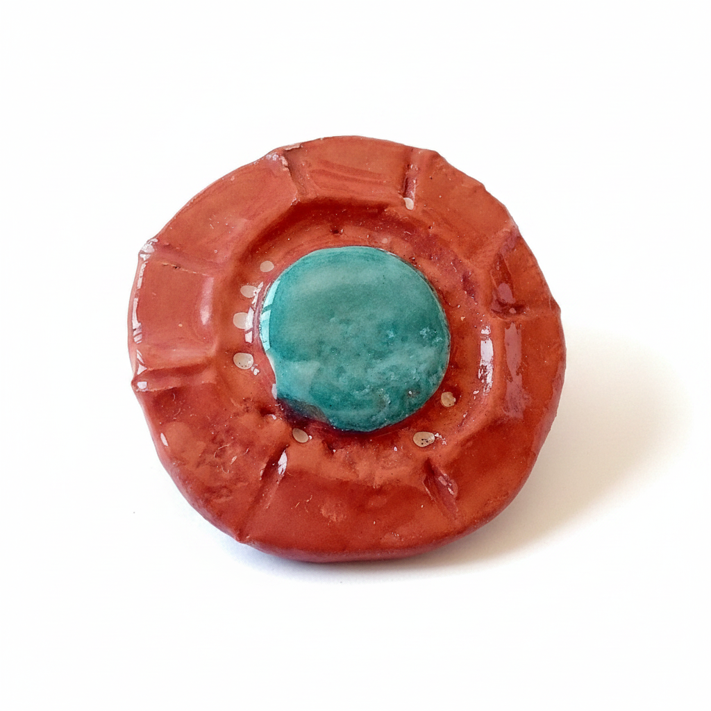 White Background - Ceramic Cameo Brooch