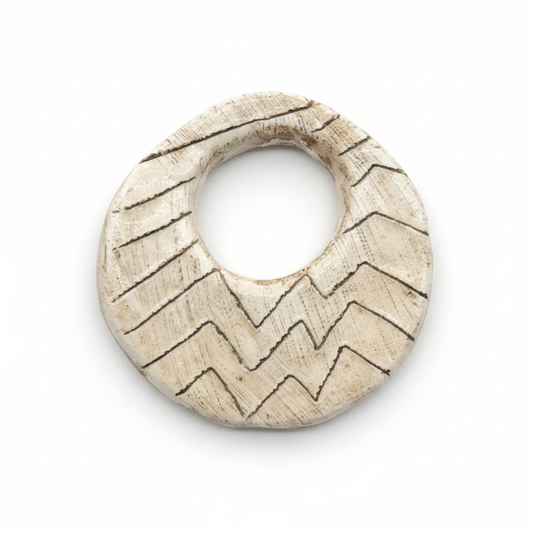 White Background Photo - Large Circle Ceramic Pendant