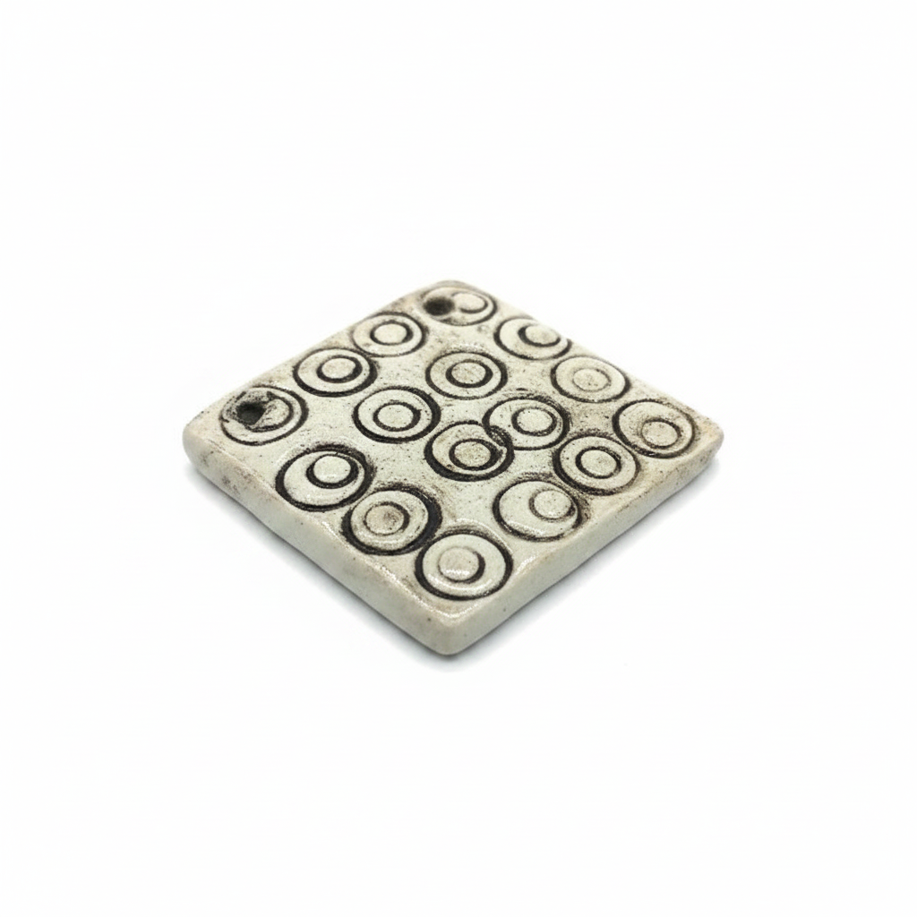 White Background Photo - Large Square Ceramic Pendant
