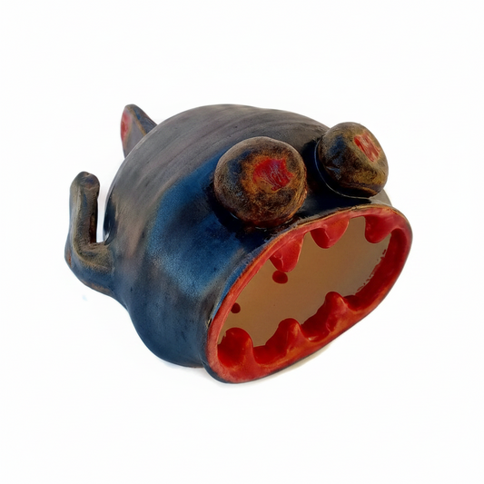 ESCULTURA DE CERÁMICA, Arte DE PESCADO, Estatuilla de animales, Escultura de arcilla moderna para mesa, Arte contemporáneo, Regalo de inauguración de la casa Primer hogar